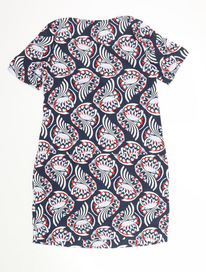 Marks and Spencer Womens Blue Geometric  A-Line  Size 10