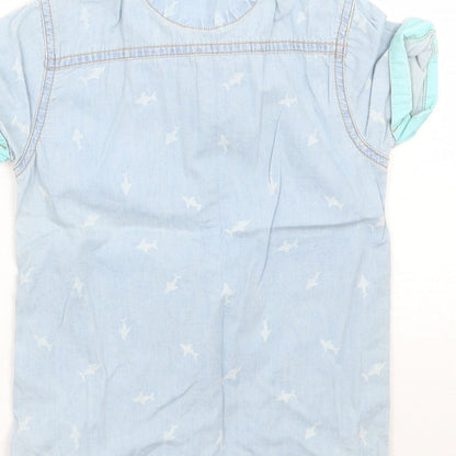 George Boys Blue   Basic Button-Up Size 4-5 Years  - Sharks