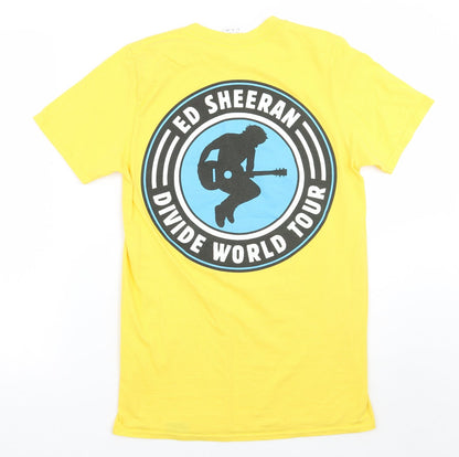 Womens UK Size S Gildan Yellow Basic T-Shirt