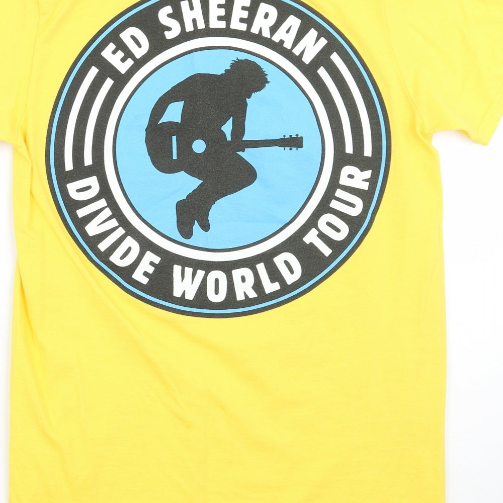 Womens UK Size S Gildan Yellow Basic T-Shirt