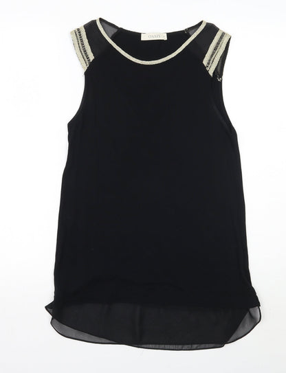 Womens UK Size 10 Oasis Black Basic Blouse