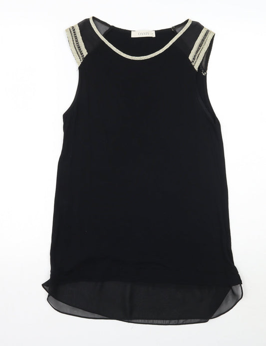 Womens UK Size 10 Oasis Black Basic Blouse