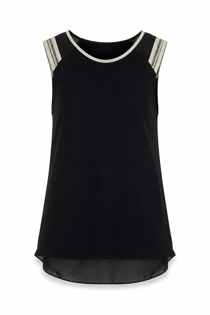 Womens UK Size 10 Oasis Black Basic Blouse
