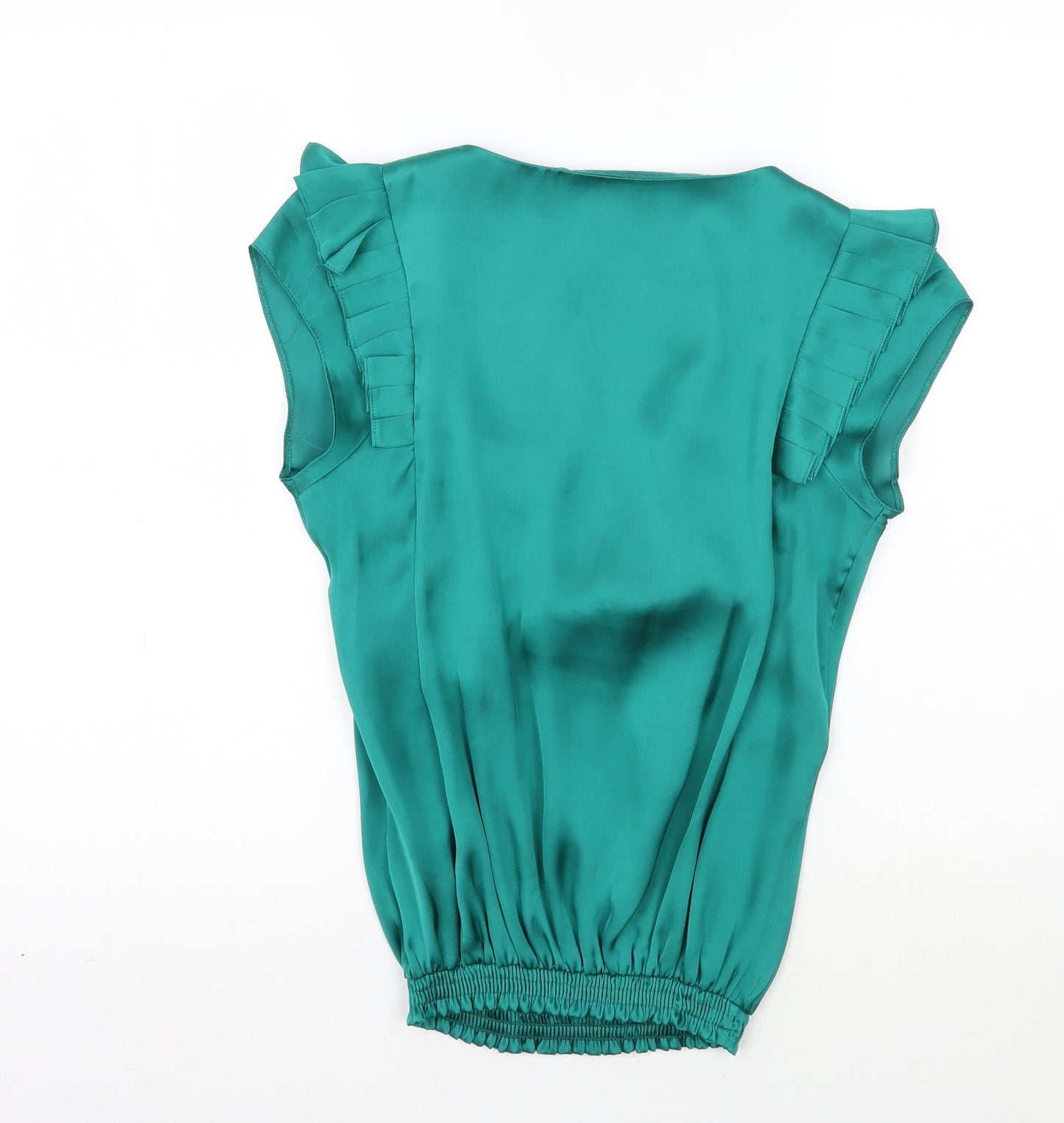 Womens UK Size 10 Star Green Camisole Blouse