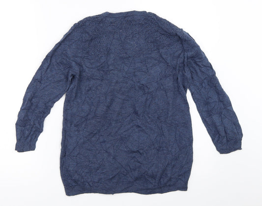 Womens UK Size 10 Matalan Blue Cardigan Jumper