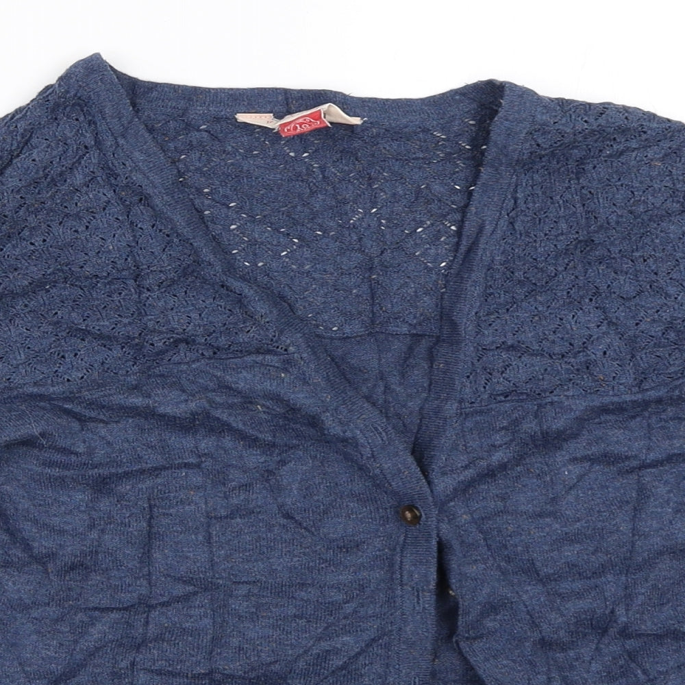 Womens UK Size 10 Matalan Blue Cardigan Jumper