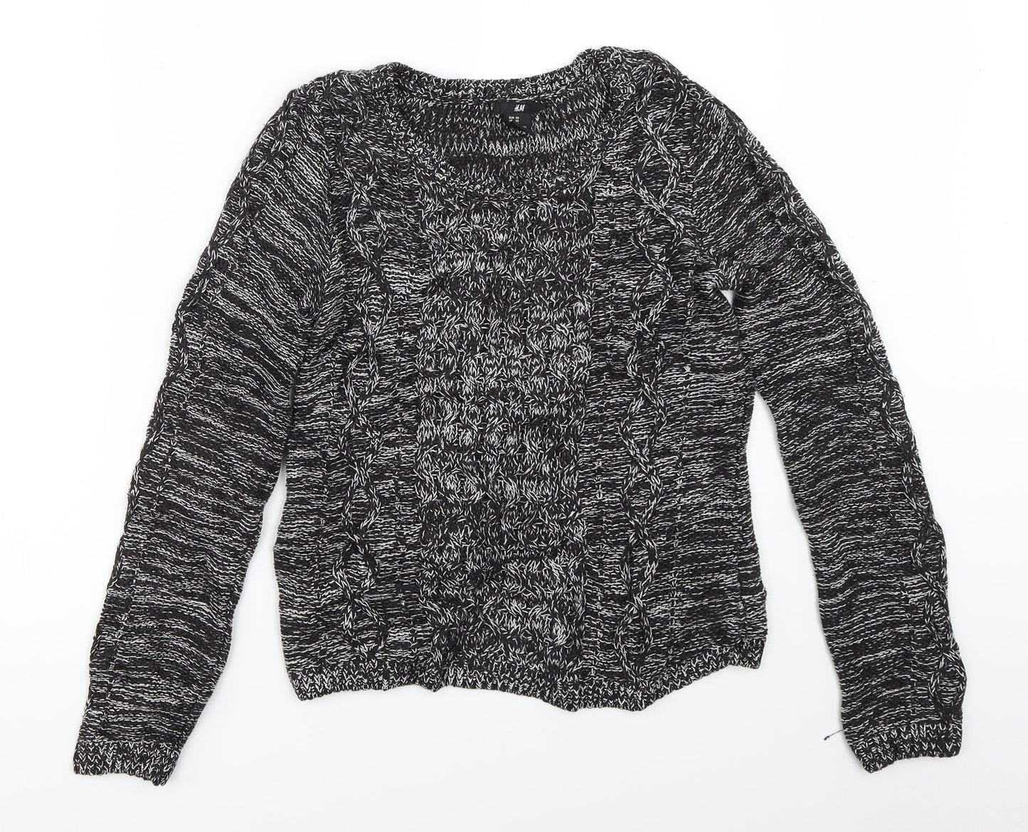 Womens UK Size XS H&M Black Pullover Jumper