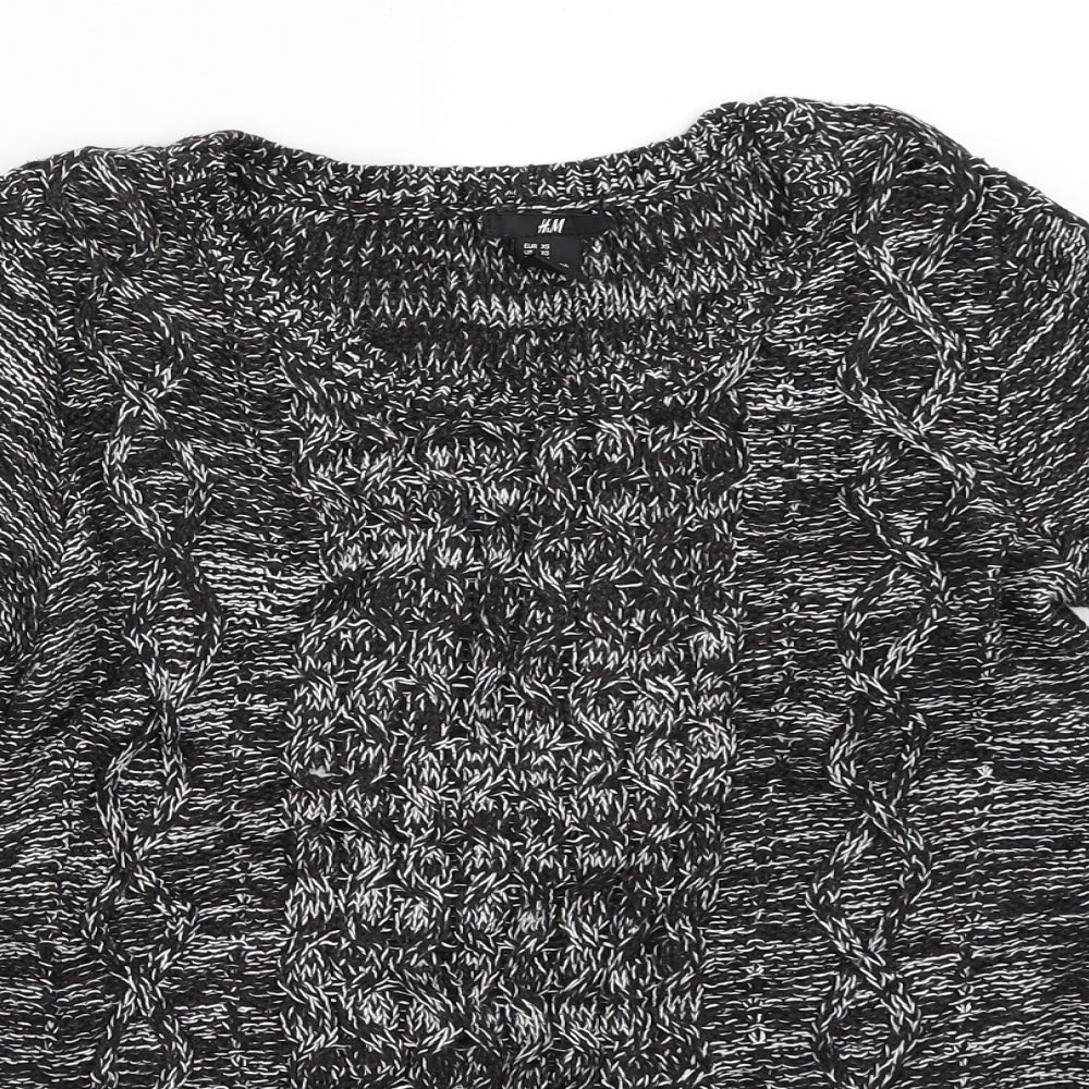 Womens UK Size XS H&M Black Pullover Jumper