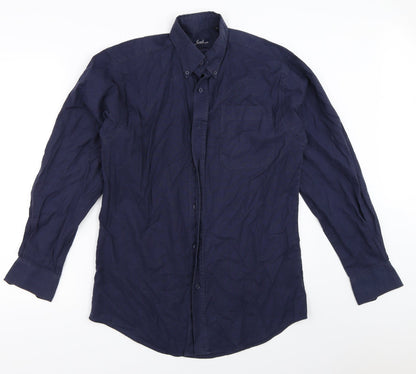 Mens UK Size 14.5 Premier Blue  Button-Up Long Sleeve Casual Shirt