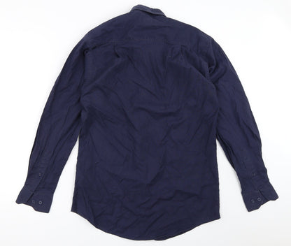 Mens UK Size 14.5 Premier Blue  Button-Up Long Sleeve Casual Shirt