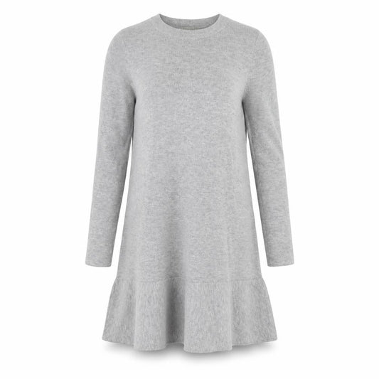 Front view of ASOS women’s grey jumper dress, size UK 8