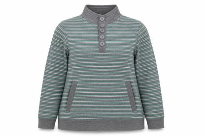 Bonmarché Womens Grey Striped  Pullover Sweatshirt Size L