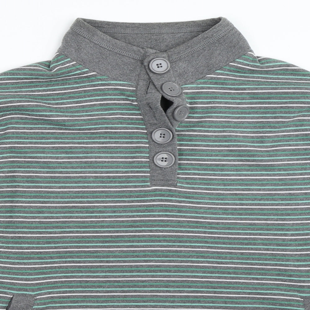 Bonmarché Womens Grey Striped  Pullover Sweatshirt Size L