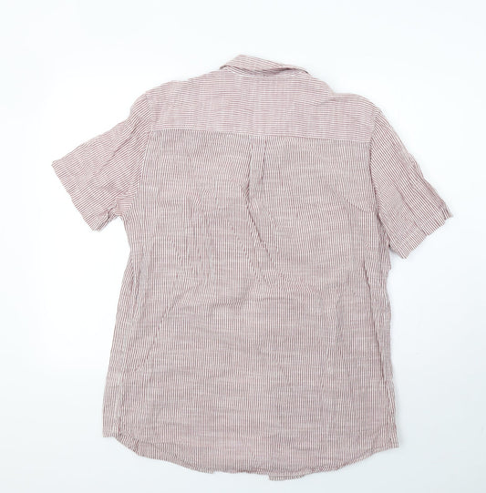 Topman Mens Red Striped   Button-Up Size L