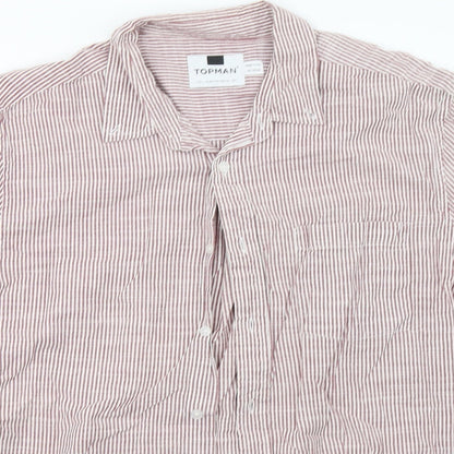 Mens UK Size L Topman Red  Button-Up Sleeveless Casual Shirt