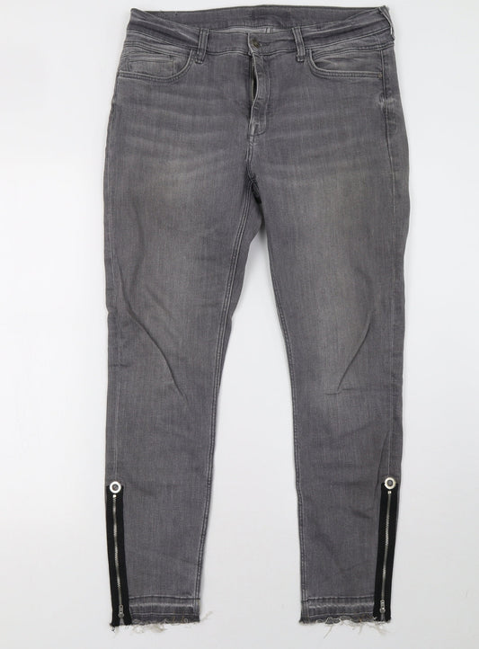 Zara Womens Grey  Denim Straight Jeans Size 32 L28 in
