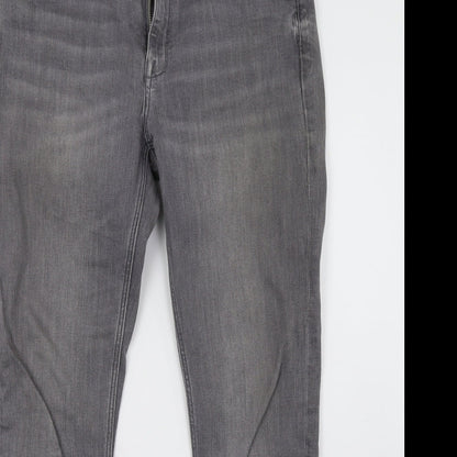 Zara Womens Grey  Denim Straight Jeans Size 32 L28 in