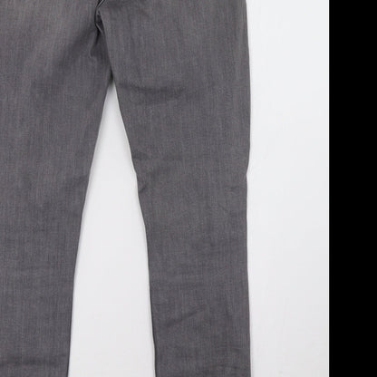 Zara Womens Grey  Denim Straight Jeans Size 32 L28 in