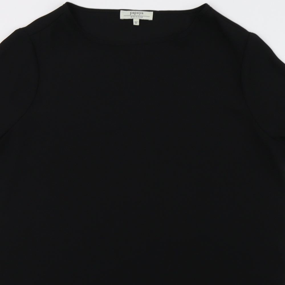 Womens UK Size 12 Matalan Black Basic Blouse
