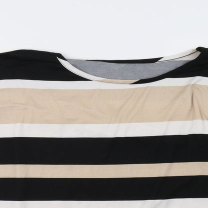 Pep&Co Womens Beige Striped  Pullover Sweatshirt Size 16