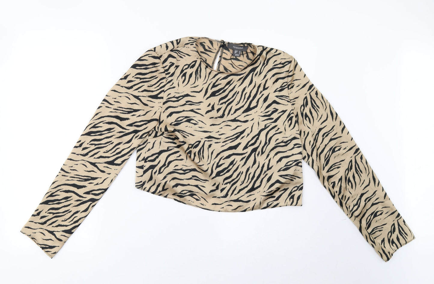 Primark Womens Brown Animal Print  Basic Blouse Size 10