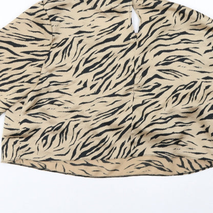 Primark Womens Brown Animal Print  Basic Blouse Size 10
