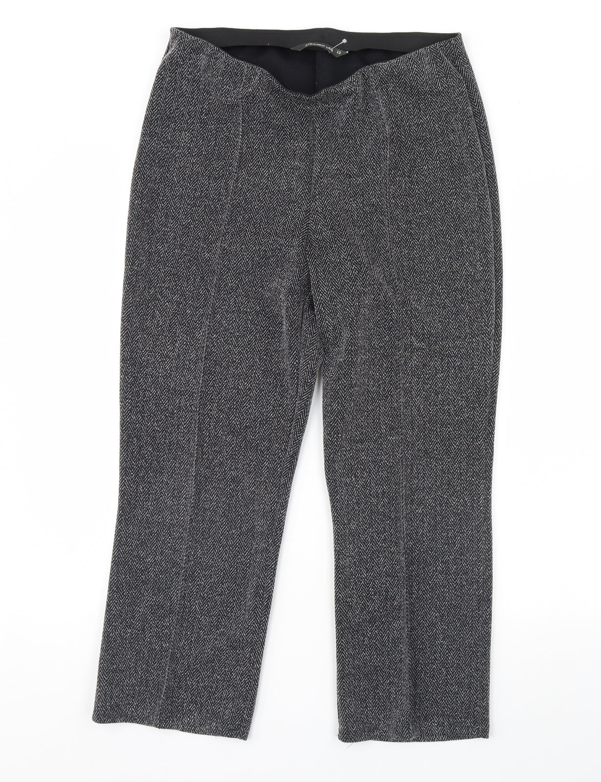 Womens UK Size 12 Straight Leg Regular Fit  Grey Trousers