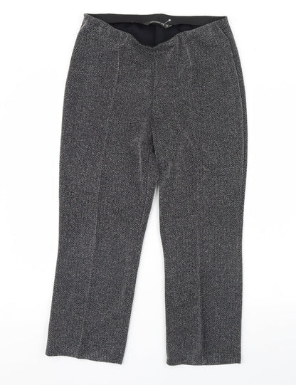 Womens UK Size 12 Straight Leg Regular Fit  Grey Trousers