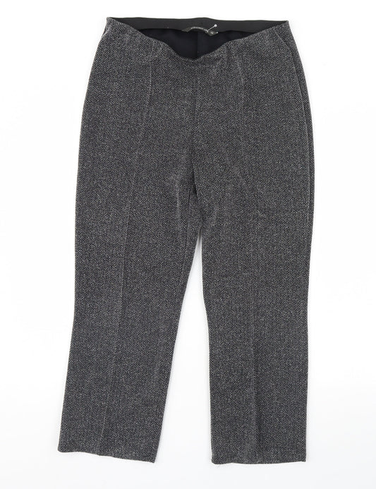 Womens UK Size 12 Straight Leg Regular Fit  Grey Trousers