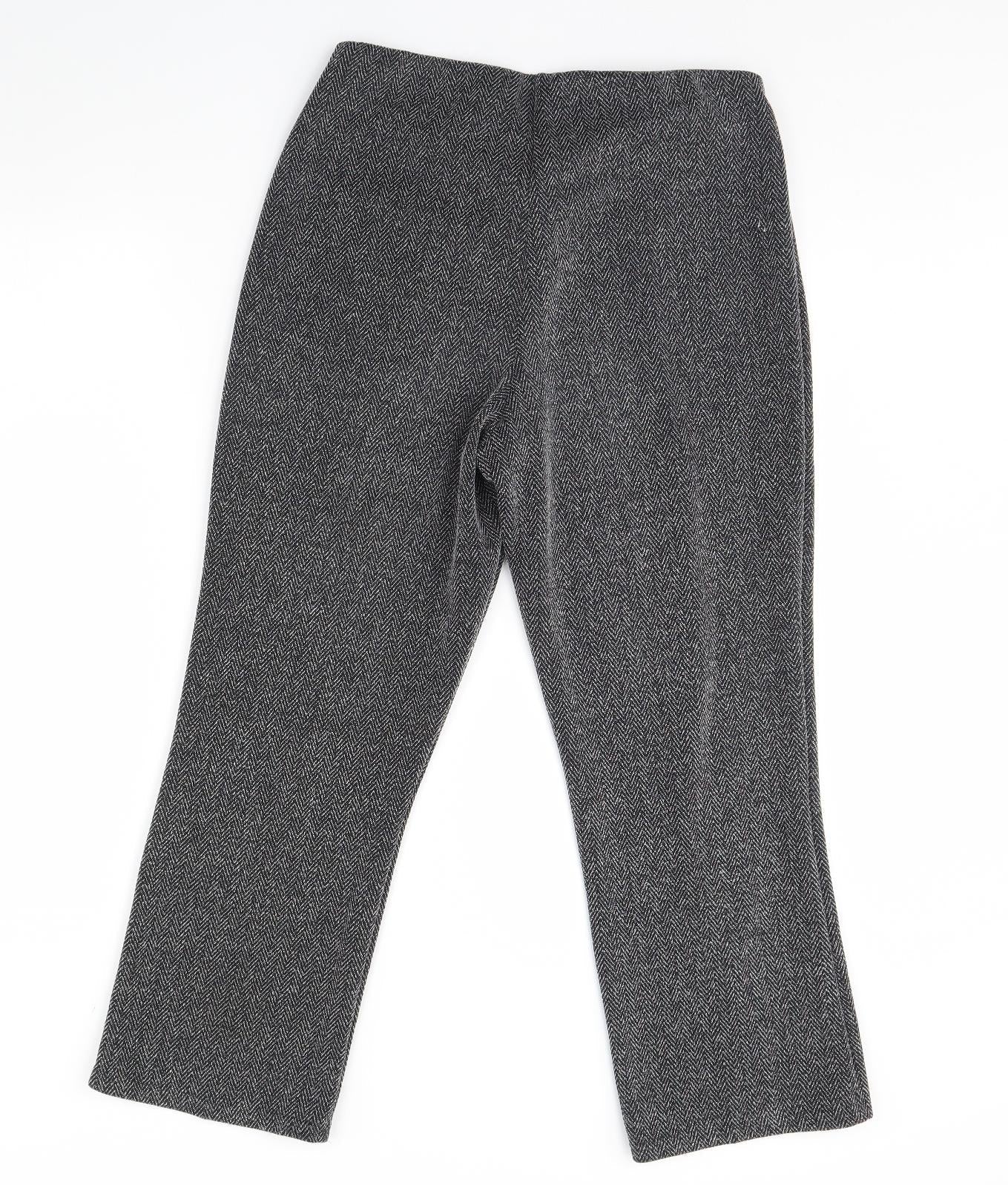 Womens UK Size 12 Straight Leg Regular Fit  Grey Trousers