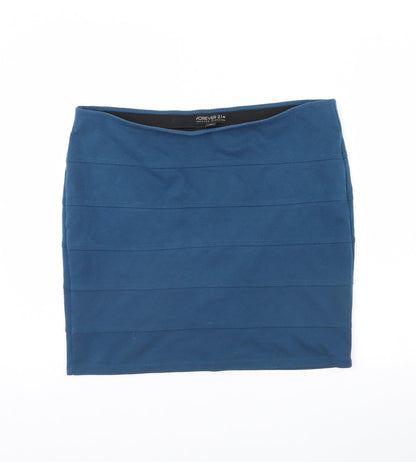 FOREVER 21 Womens Blue   Mini Skirt Size 2XL