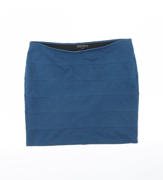 FOREVER 21 Womens Blue   Mini Skirt Size 2XL