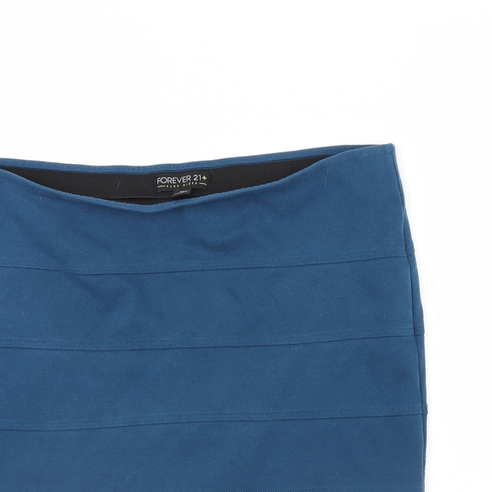 FOREVER 21 Womens Blue   Mini Skirt Size 2XL