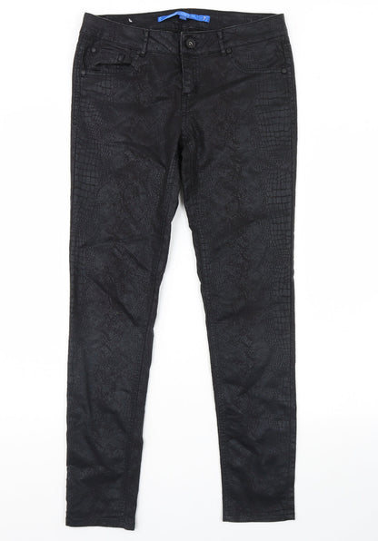Sapphire Womens Black Animal Print  Trousers  Size 32 in L29 in