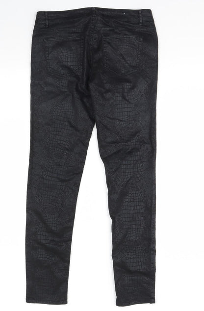 Sapphire Womens Black Animal Print  Trousers  Size 32 in L29 in