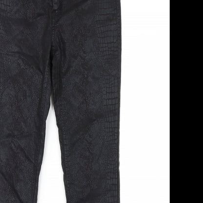 Sapphire Womens Black Animal Print  Trousers  Size 32 in L29 in