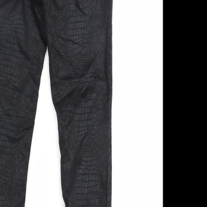 Sapphire Womens Black Animal Print  Trousers  Size 32 in L29 in