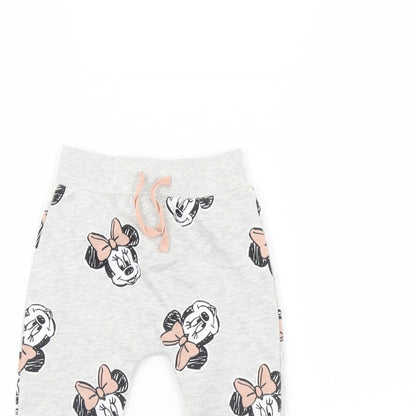 George Girls Grey Animal Print  Jogger Trousers Size 12 Years - Minnie mouse