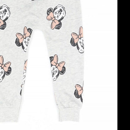 George Girls Grey Animal Print  Jogger Trousers Size 12 Years - Minnie mouse