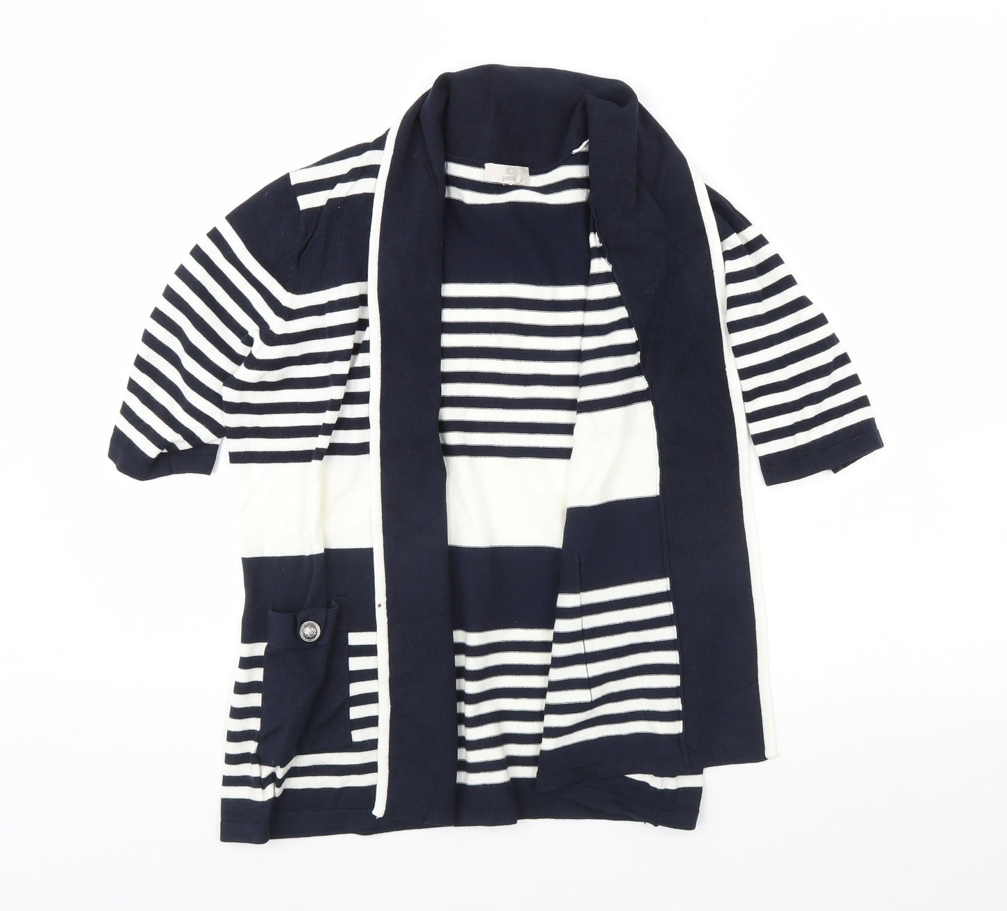 CC Petite Womens Blue Striped  Jacket  Size S