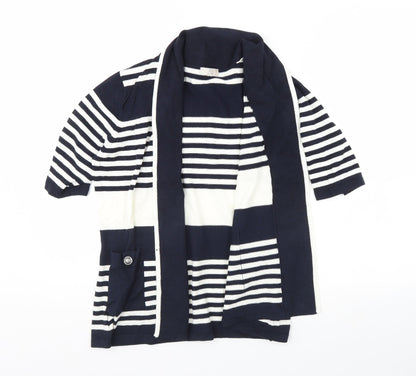 CC Petite Womens Blue Striped  Jacket  Size S