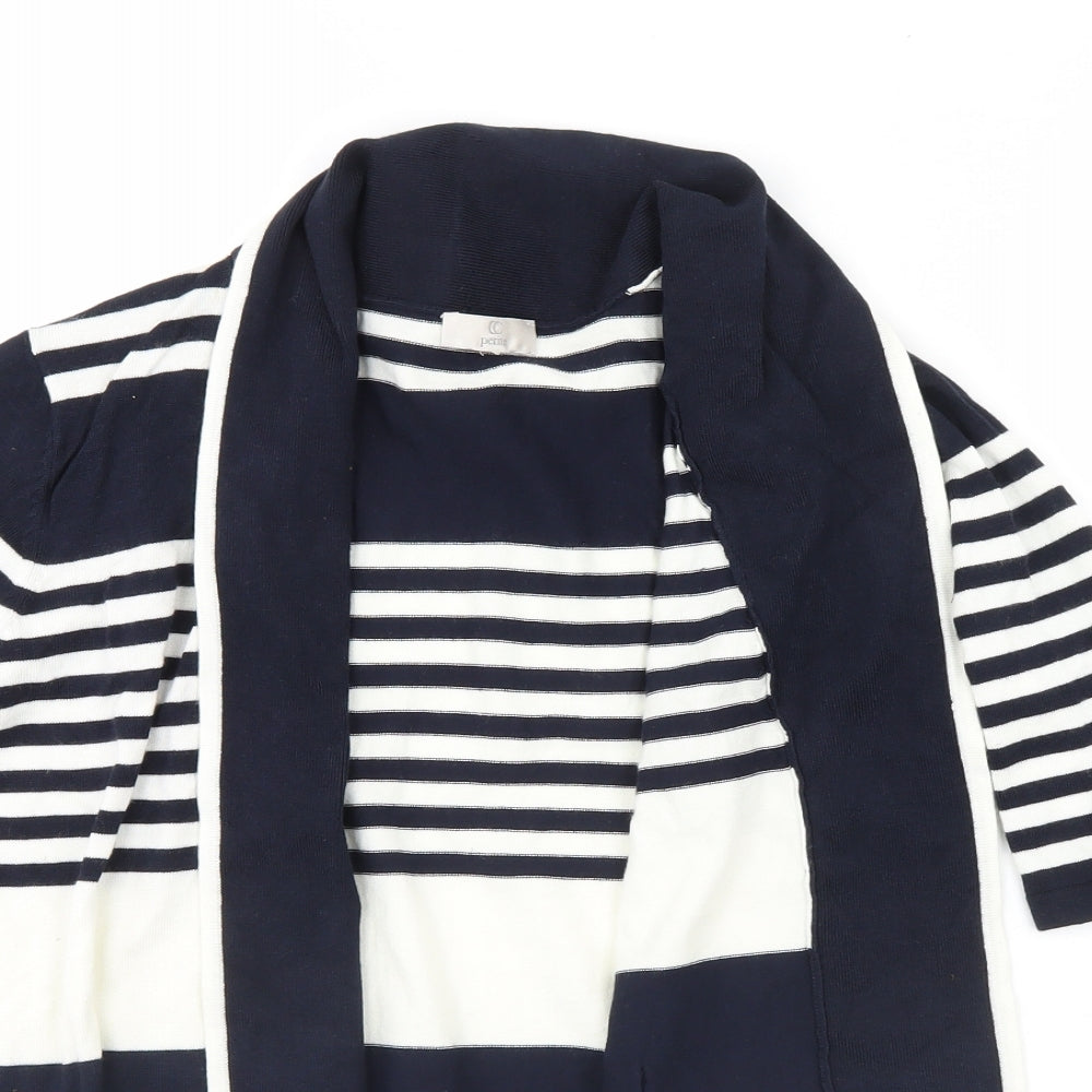 CC Petite Womens Blue Striped  Jacket  Size S