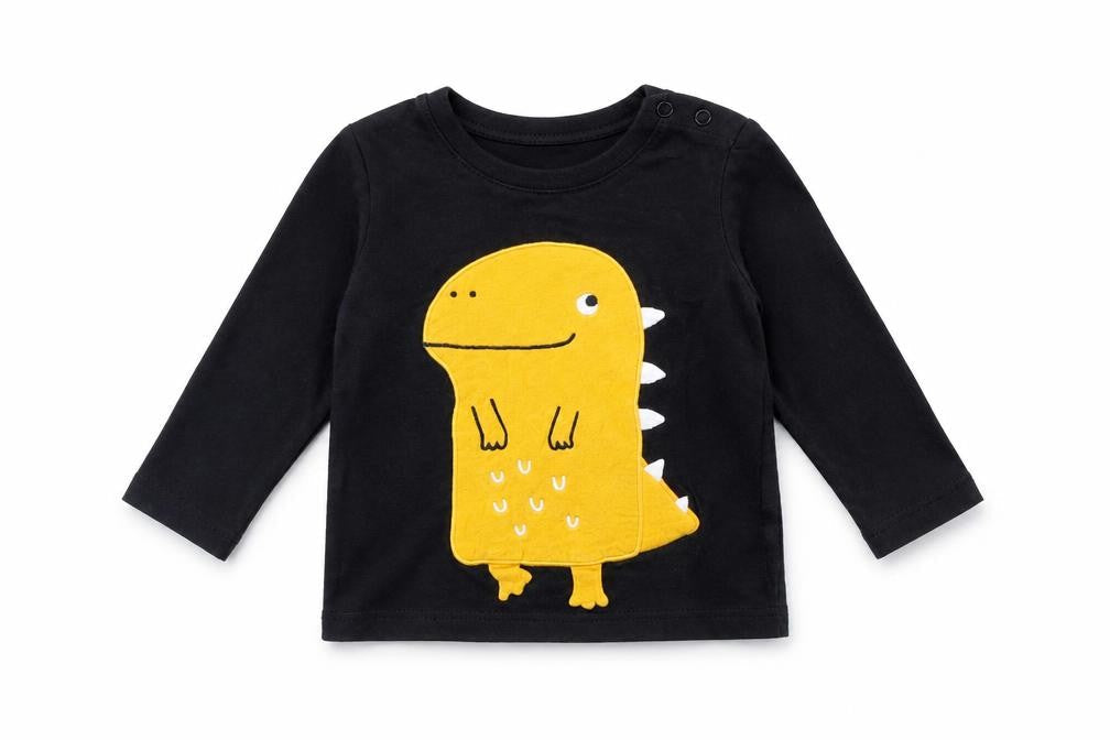 F&F Baby Black   Basic T-Shirt Size 9-12 Months  - Dinosaur