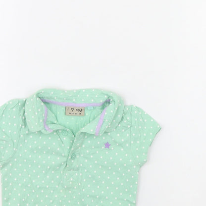 NEXT Girls Green Polka Dot  Basic Polo Size 18-24 Months