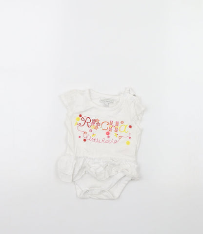 Rocha Little Rocha Girls White   Babygrow One-Piece Size 0-3 Months
