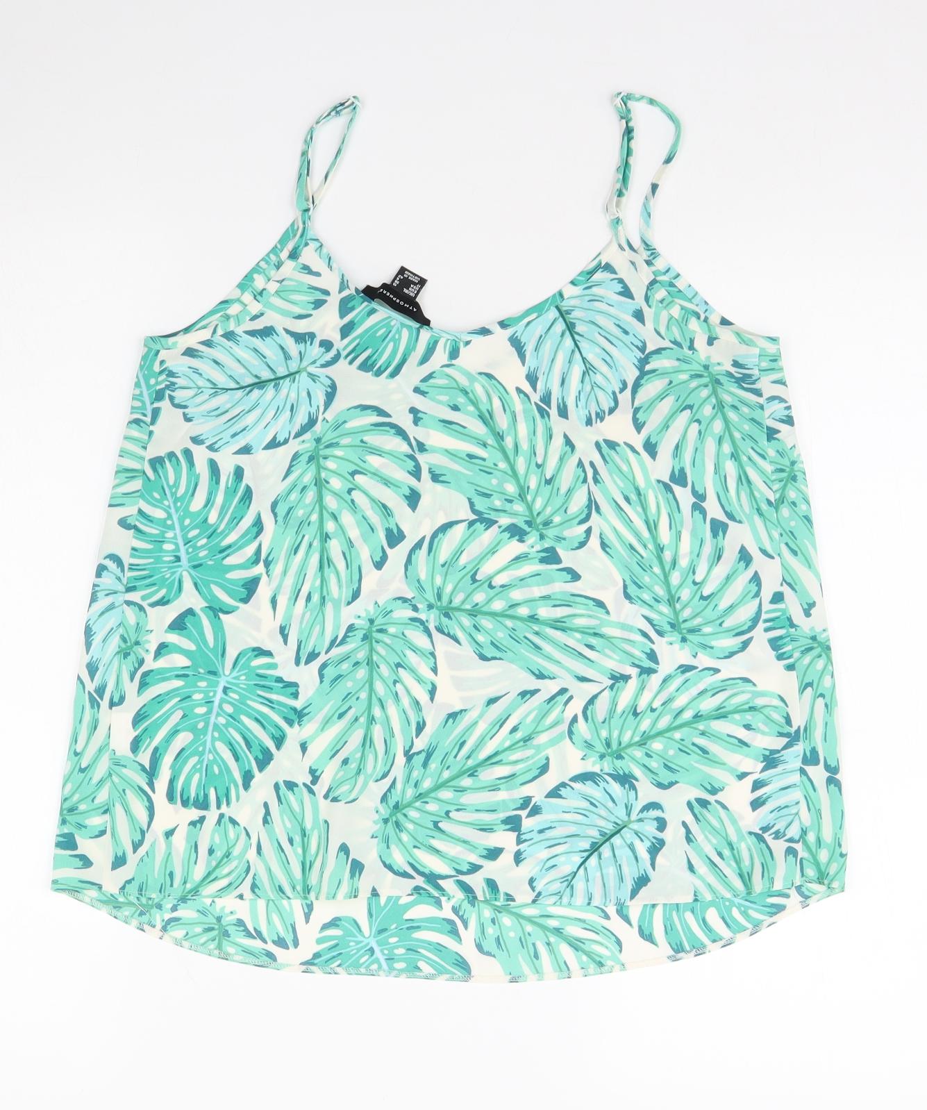 Womens UK Size 10 Atmosphere Green Basic Tank