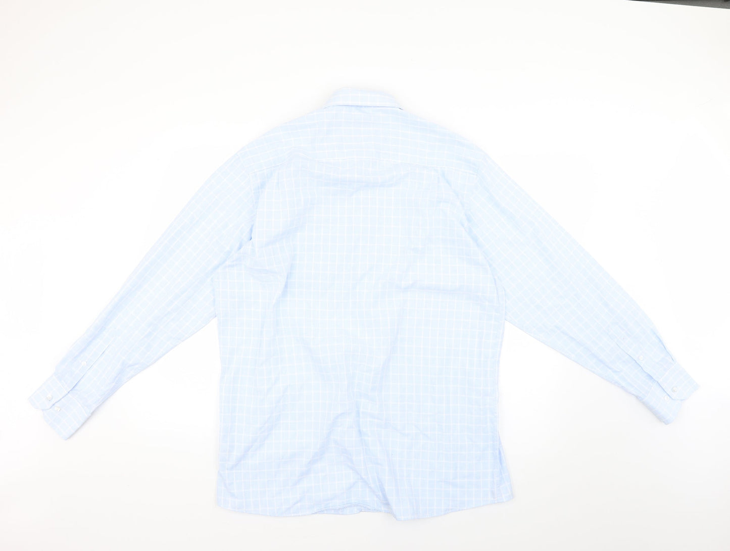 George Womens Blue Check  Basic Button-Up Size 16