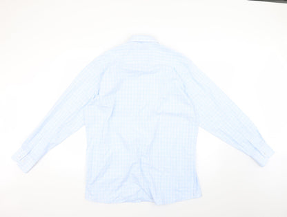 George Womens Blue Check  Basic Button-Up Size 16