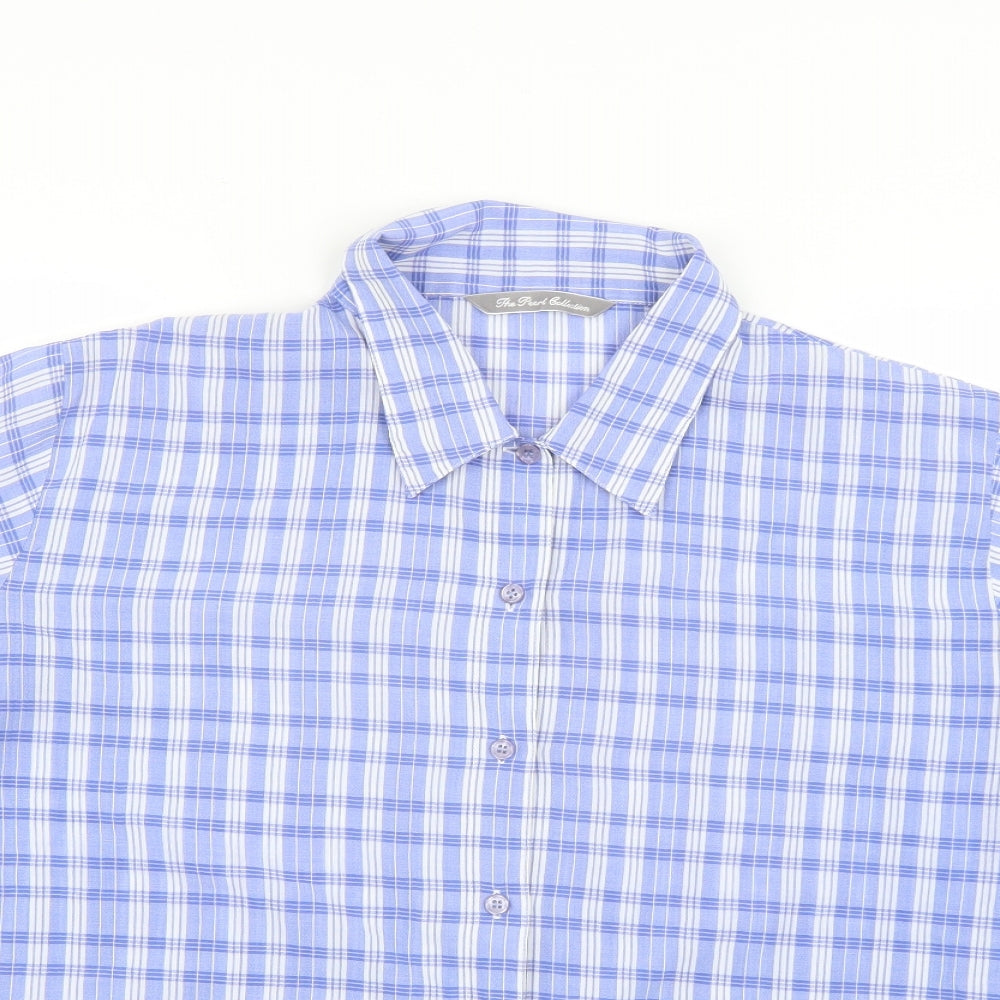 Womens UK Size 16 the pearl collection Blue Basic Button-Up