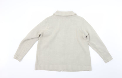 Womens UK Size L BM Beige Cardigan Jumper